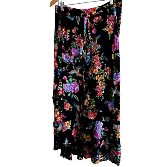 NWT Johnny Was Tropical Floral Bohemian Wrap Maxi Skirts 1970s vibes - Picture 1 of 5
